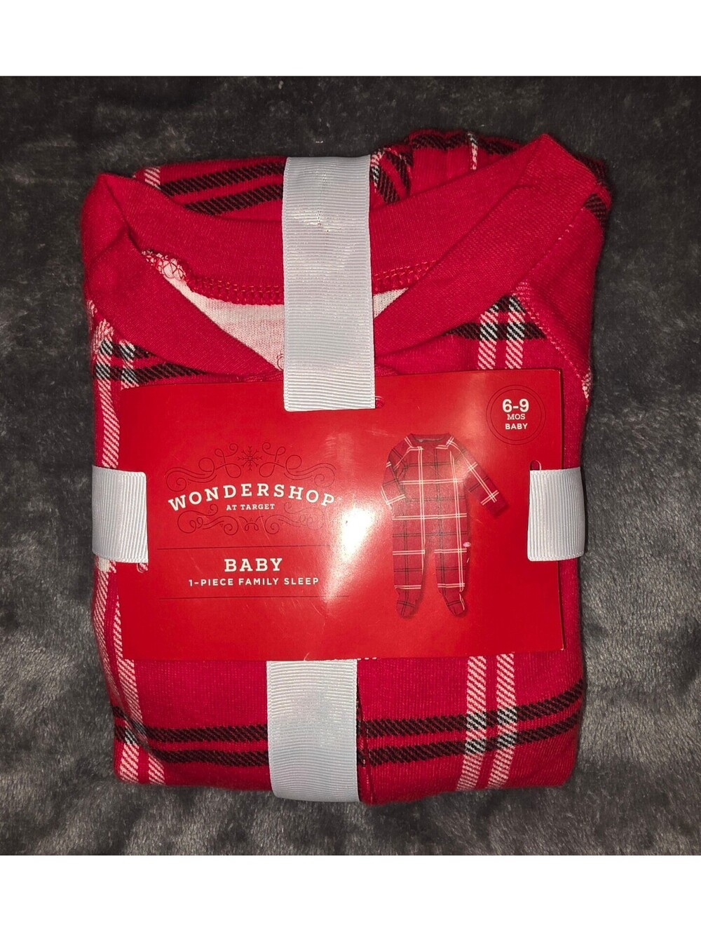 Wondershop Baby Red Plaid One Piece Pajamas